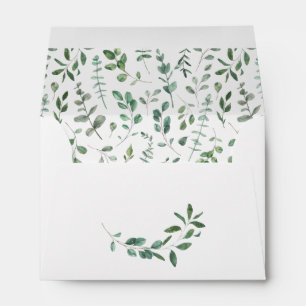 Simple rustic botanical green foliage envelope
