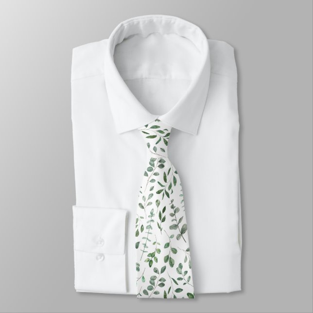 Simple rustic botanical green foliage tie (Tied)