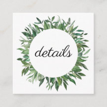 Simple rustic botanical green foliage Wedding