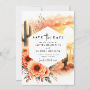 Simple Rustic Cactus Wedding Save The Date