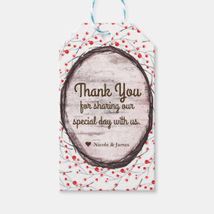 Simple Rustic Country Holiday Wedding Favour Berry Gift Tags