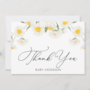 Simple Rustic Daisy Flower Thank You Postcard