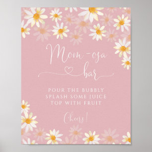 Simple Rustic Daisy Mum-osa Bar Poster