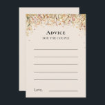 Simple Rustic Fall Beige Wedding Advice Card<br><div class="desc">This Simple Rustic Fall Beige Wedding Advice Card design features a timeless neutral base palette of beige and gold with delicately muted colourful embellishments of golden branches and lovely autumn florals with softly falling leaves in red, copper, dusty rose, burnt orange, terracotta, and the full fall colour flourish. These botanical...</div>