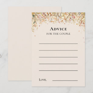 Simple Rustic Fall Beige Wedding Advice Card