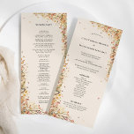 Simple Rustic Fall Beige Wedding Flat Programme<br><div class="desc">This Simple Rustic Fall Beige Wedding Flat Program design features a timeless neutral base palette of beige and gold with delicately muted colourful embellishments of golden branches and lovely autumn florals with softly falling leaves in red, copper, dusty rose, burnt orange, terracotta, and the full fall colour flourish. These botanical...</div>
