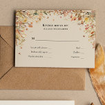 Simple Rustic Fall Beige Wedding Monogram RSVP Card<br><div class="desc">This Simple Rustic Fall Beige Wedding Monogram RSVP design features a timeless neutral base palette of beige and gold with delicately muted colourful embellishments of golden branches and lovely autumn florals with softly falling leaves in red, copper, dusty rose, burnt orange, terracotta, and the full fall colour flourish. These botanical...</div>