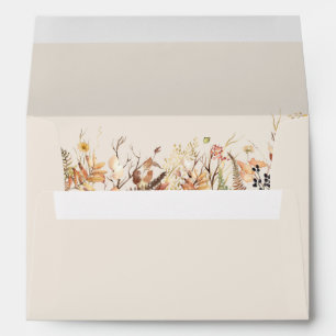 Simple Rustic Fall Beige Wedding Self-Addressed Envelope
