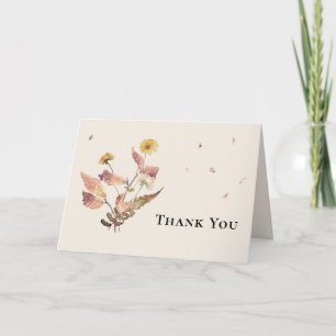 Simple Rustic Fall Beige Wedding Thank You Card