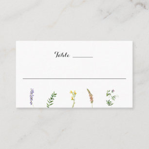 Simple Rustic Floral Boho Wildflower Wedding Place Card
