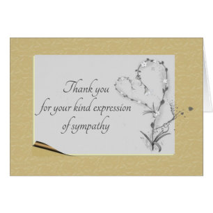 Simple Rustic Floral Heart, Thanks for Sympathy