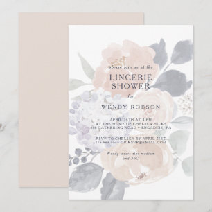 Simple Rustic Floral Lingerie Shower Invitation