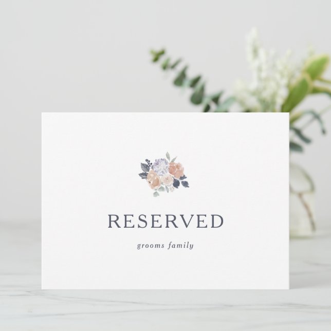 Simple Rustic Floral Reserved Sign (Standing Front)