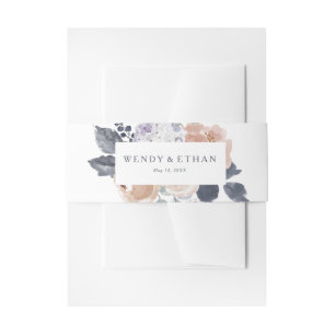 Simple Rustic Floral Wedding Invitation Belly Band