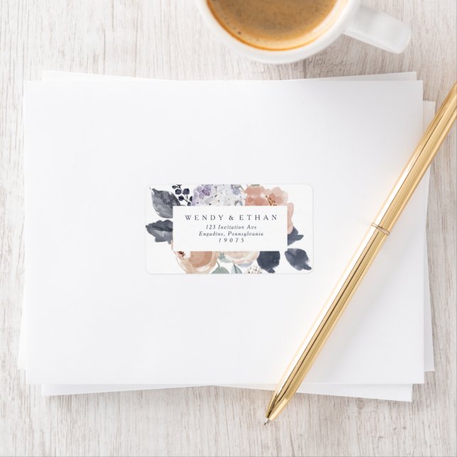 Simple Rustic Floral Wedding RSVP Address Labels (Insitu)