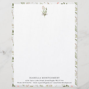 Simple Rustic Greenery   Monogram Letterhead