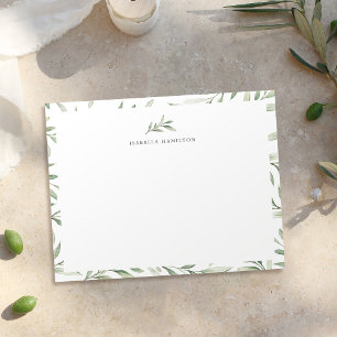 Simple rustic greenery Personalised Stationery Card