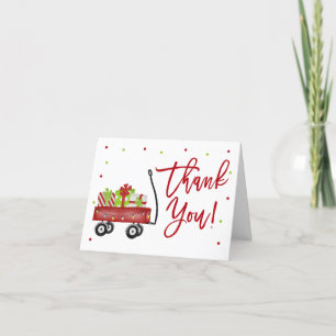Simple Rustic Holiday Party Christmas Thank You Card