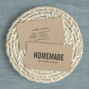 Simple Rustic Homemade Social Media Kraft Business Card