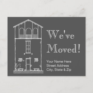 Simple Rustic House Chalkboard New Address Moving Announcement Postcard