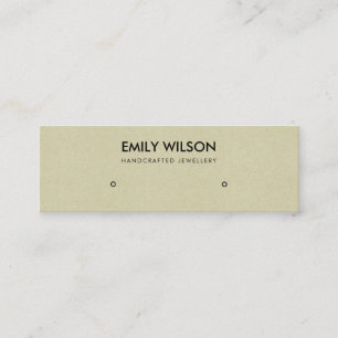 SIMPLE RUSTIC KRAFT CHIC STUD EARRING DISPLAY LOGO MINI BUSINESS CARD