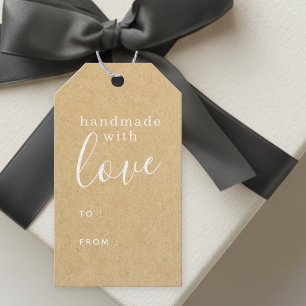 Simple Rustic Kraft Handmade with Love Gift Tags