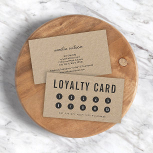 Simple Rustic Kraft Loyalty Card