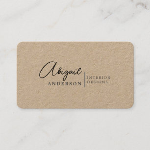 Simple Rustic Kraft Professional Black Signature Business Card