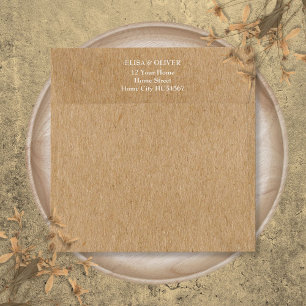 Simple Rustic Kraft Return Address Square Envelope