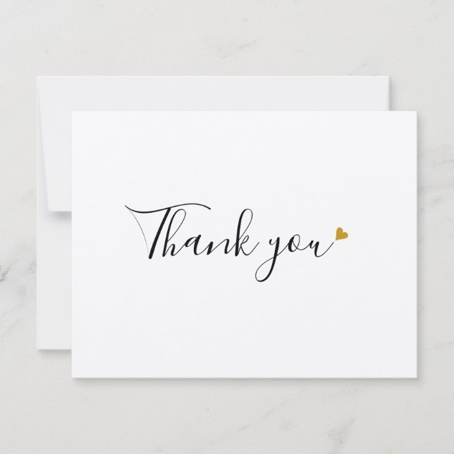 Simple Rustic Kraft Script Business Thank You Card (Front)