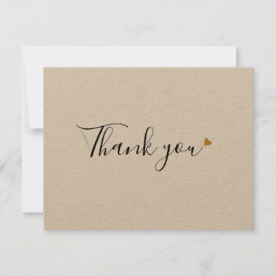 Simple Rustic Kraft Script Business Thank You Card