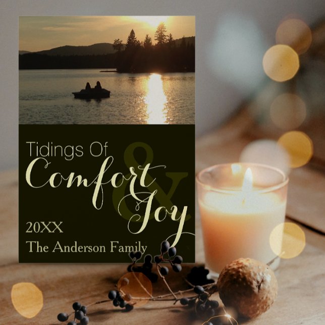 Simple Rustic Lake Holiday or Christmas Photo Card (Creator Uploaded)