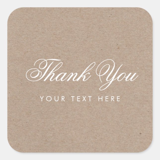 Simple Rustic Modern Thank You Sticker (Front)