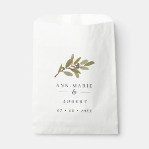 Simple Rustic Olive Branch Wedding Names Favour Bags