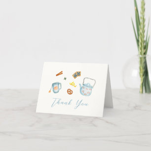 Simple Rustic Par-Tea Cookie Baby Shower Thank You Card