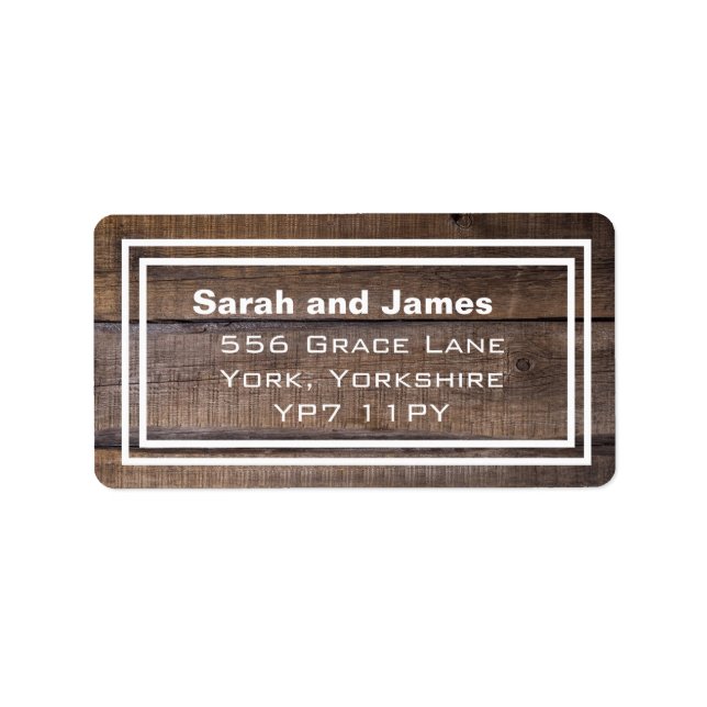 Simple Rustic Personalised Address Labels (Front)