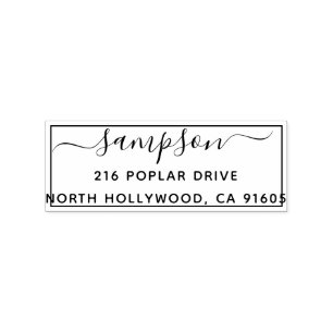 Simple Rustic Rectangular Return Address Rubber Stamp