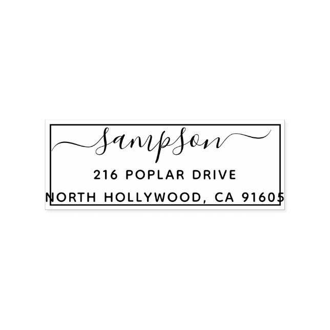 Simple Rustic Rectangular Return Address Rubber Stamp (Imprint)