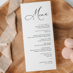 Simple Rustic Sage Green Wedding Dinner Menu