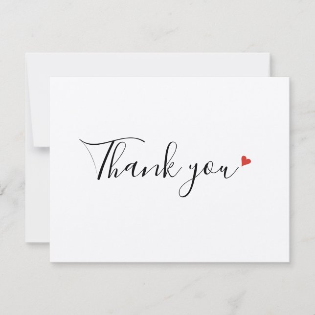 Simple Rustic Script Business Thank You Card (Front)