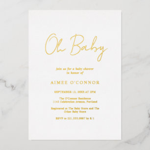 Simple Rustic Script Elegant Baby Shower Gold