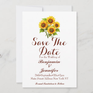 Simple Rustic Sunflower Wedding Save The Date