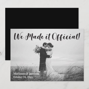 Simple Rustic Typography Wedding Announcement