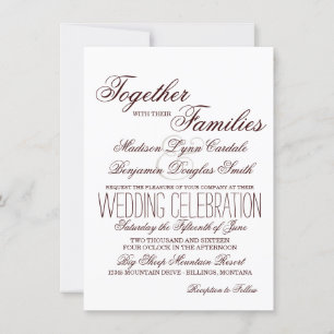 Simple Rustic Typography Wedding Invitations