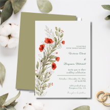 Simple Rustic Watercolor Floral Boho Fall Wedding