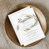 Simple Rustic Wedding Botanical Watercolor Herb