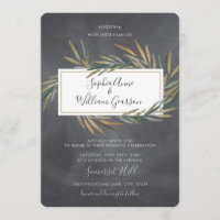 Simple Rustic Wedding Chalkboard & Watercolor Herb