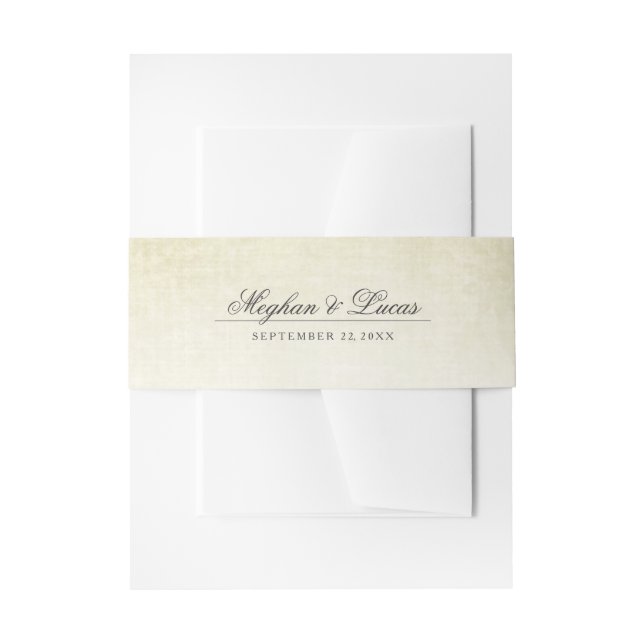Simple Rustic Wedding Invitation Belly Bands Invitation Belly Band (Front Example)