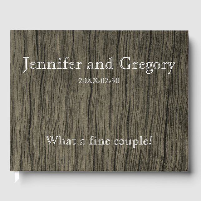 Simple & Rustic Wedding/Marriage Guestbook (Front)