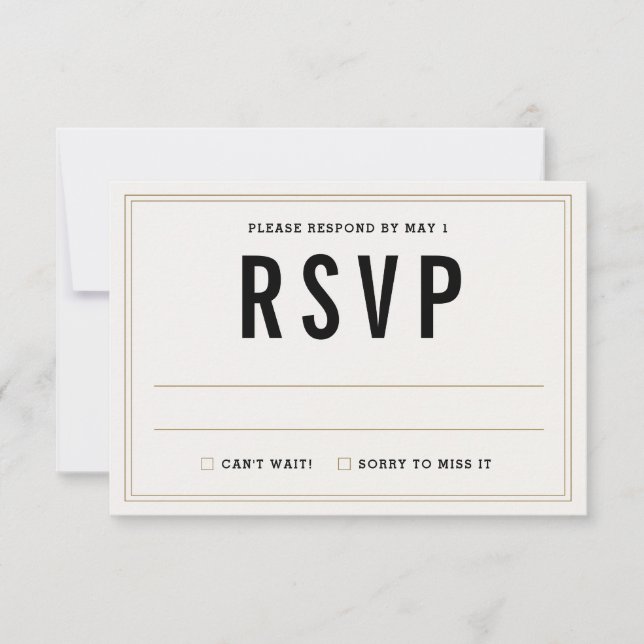 Simple Rustic Wedding RSVP Response Card (Front)
